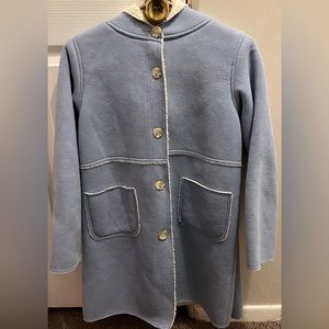 Blue fleece lined dress coat. Cherokee youth size Large